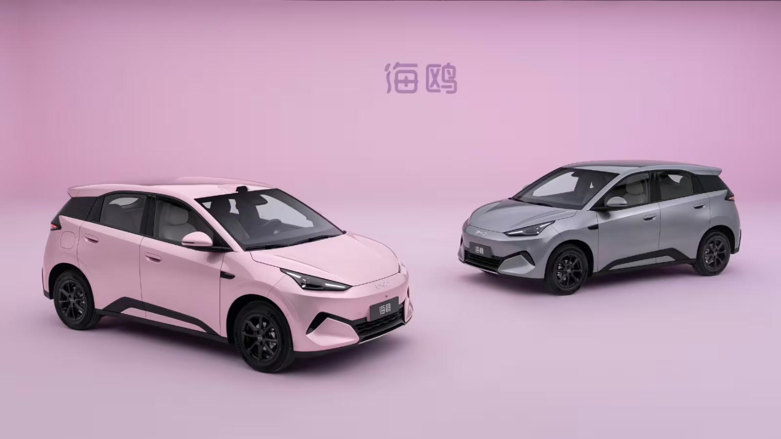 Nova geração do BYD Seagull (Dolphin Mini) nas cores rosa e cinza